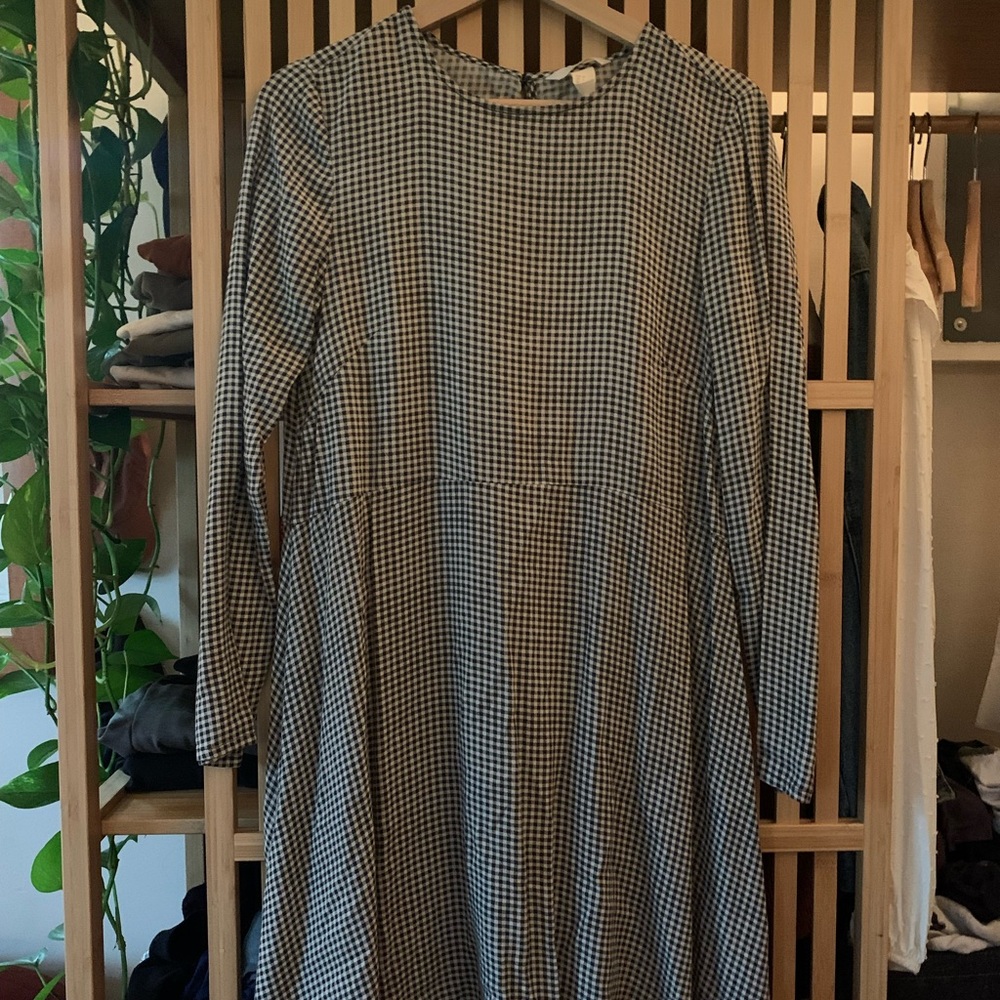 Checkered black and white dress